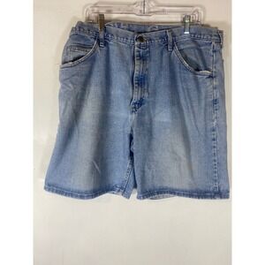 Wrangler Relaxed Fit Baggy Denim Jean Shorts 38 Light Wash 90s Skater 100 Cotton